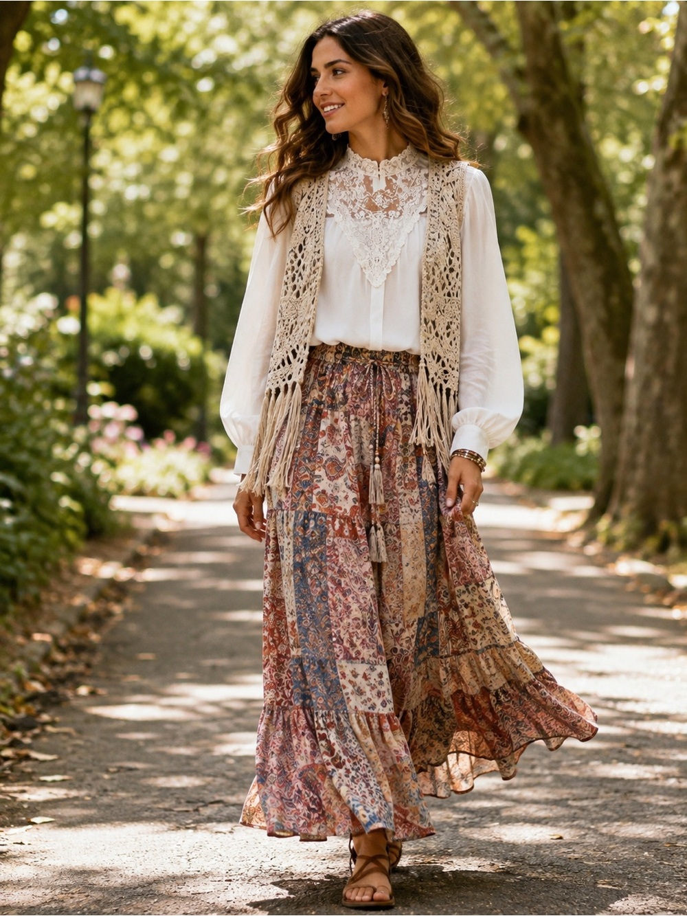 Elegant White Lace-Front Victorian Blouse